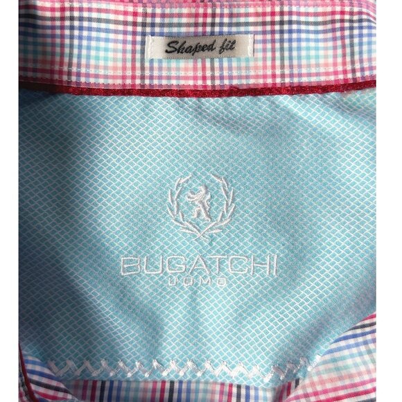 Bugatchi UOMO Classic Fit Button Down Shirt Long Sleeve Flip Cuffs Mens Sz M - Picture 5 of 10